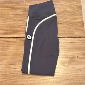 Gray Leggings with White Stripes